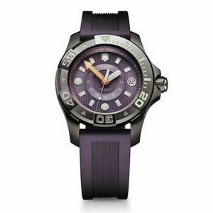 Victorinox Swiss Army Dive Master 500 Black PVD Strap Watch with Purple Dial